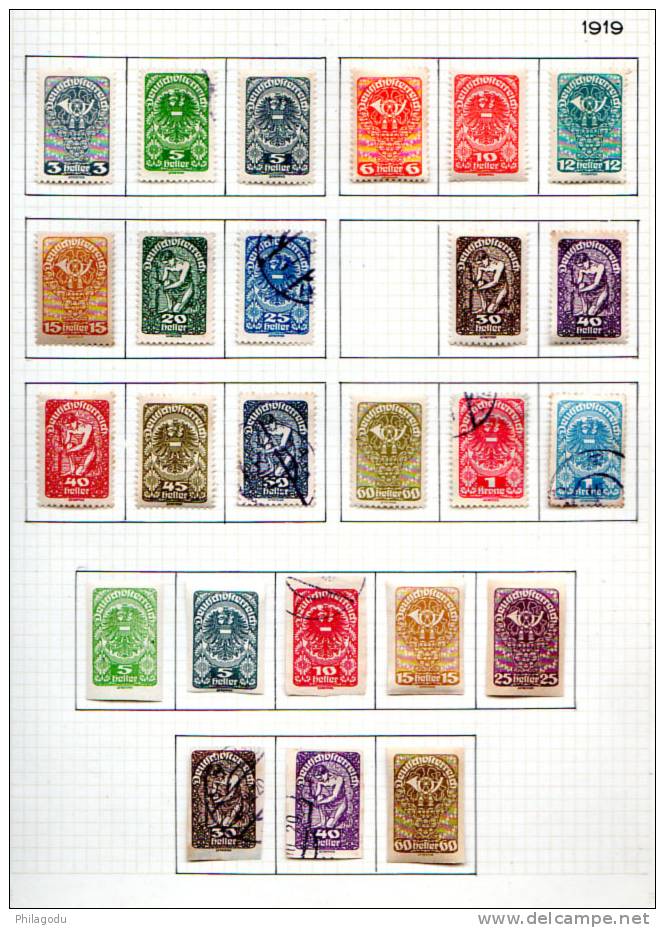 1919 Cor Des Postes, Armoiries, Allégories, Le Parlement, Entre Yv. 188 Et 211 , Cote 2010=  8,80 €, - Used Stamps
