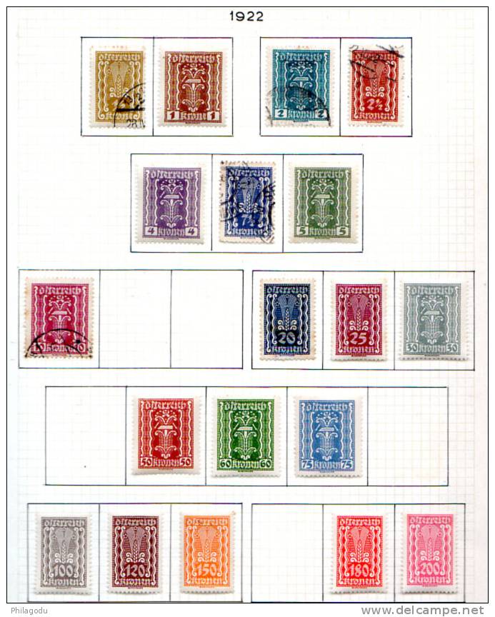 1922-1924  Ø, Entre 253 Et 320  ( Pt Rouille) Cote 15,70 € - Oblitérés