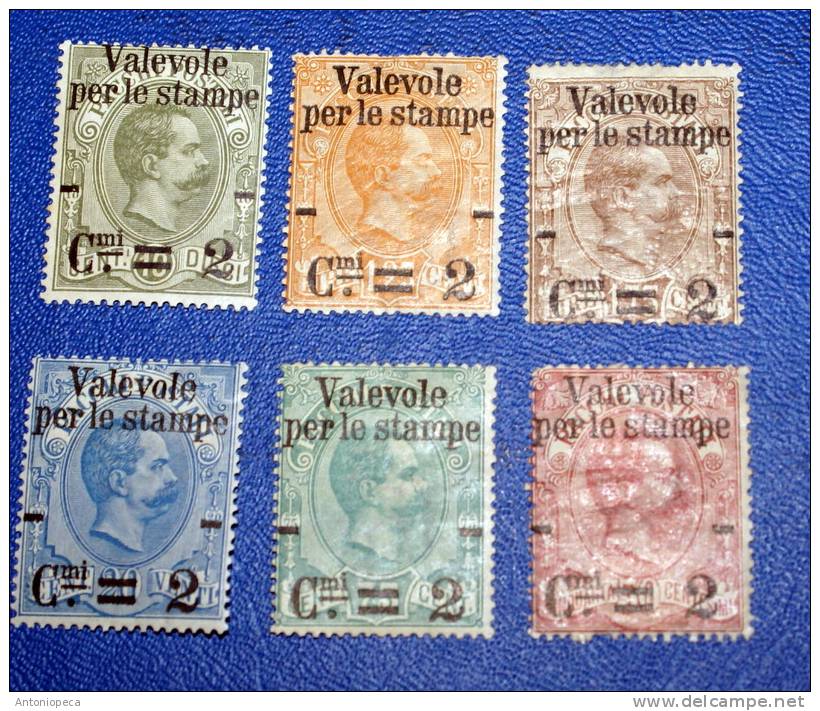 ITALY 1890 VALEVOLI PER LE STAMPE COMPLETE SET MLH* HIGH CATALOGUE VALUE - Neufs