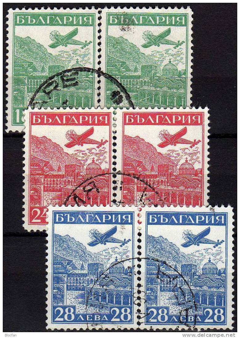 Luftpost-Ausstellung Straßburg 1932 Bulgarien 249/1 Plus Paar O 450€ Junkers G31 Philatic Exhibition Stamp From Bulgaria - Poste Aérienne