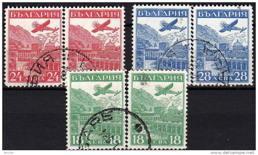 Luftpost-Ausstellung Straßburg 1932 Bulgarien 249/1 Plus Paar O 450€ Junkers G31 Philatic Exhibition Stamp From Bulgaria - Poste Aérienne