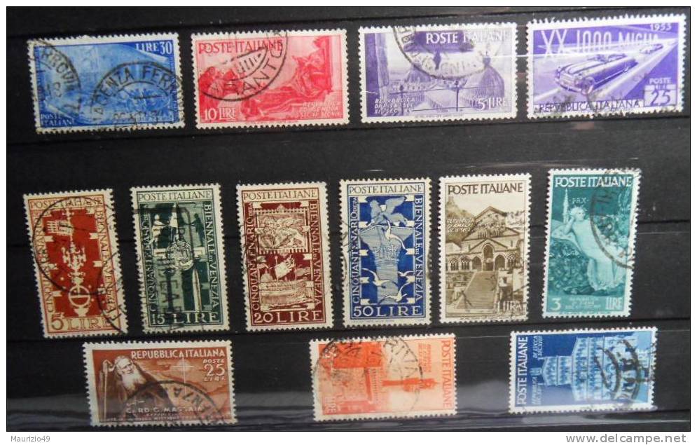 1946 - 1953 ITALIA REPUBBLICA - LOTTO Nr 13 Francobolli Usati - ITALY STAMPS - - Sammlungen