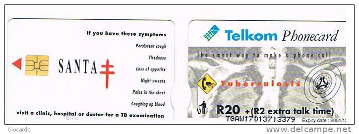 SUDAFRICA (SOUTH AFRICA) - TELKOM CHIP -1999  TUBERCOLOSIS: SANTA    - USATA (USED)  -  RIF. 2618 - Südafrika