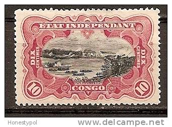Etat Independant Du Congo - 1894 - 10c (19) - * (spoor Van Een Hanger) - Neufs