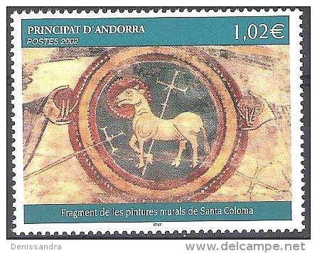 Andorre Français 2002 Michel 595 Neuf ** Cote (2008) 4.00 € Fragment De Peintures Murales De L'église Santa Coloma - Unused Stamps