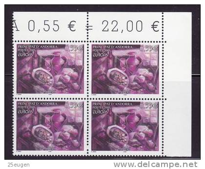 FRENCH ANDORRA. 2005 EUROPA CEPT BLOCK OF 4 MNH - 2005