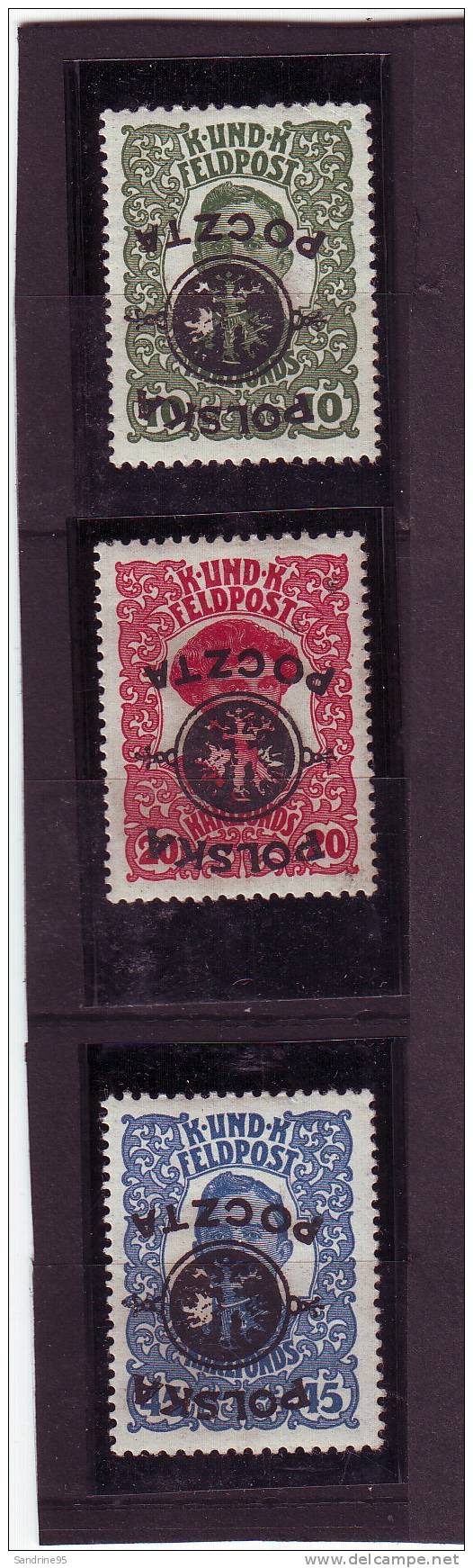 POLOGNE TIMBRES D'AUTRICHE HONGRIE SURCHARGES - Unused Stamps