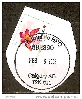 CANADA 2008 FLOWERS STAMP ON PIECE AND NICE  CALGARY AB CANCELLATION FU - Lettres & Documents