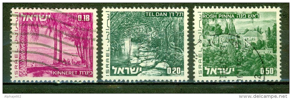 Kinneret Et Le Lac De Tibériade - ISRAEL - Tel Dan - Rosh Pinna - Paysages - N° 461-465-532 - 1971-1973 - Oblitérés (sans Tabs)