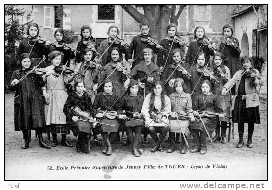 TOURS  Ecole Primaire Superieure De Jeunes Filles - Lecon De Violon  (20362) - Tours