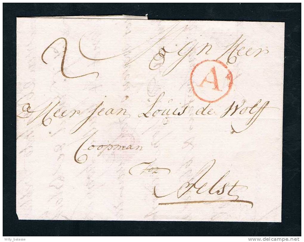 Belgique Précurseur 1772 Lettre Avec Marque A Dans 1 Cercle (Anvers). - 1714-1794 (Oostenrijkse Nederlanden)