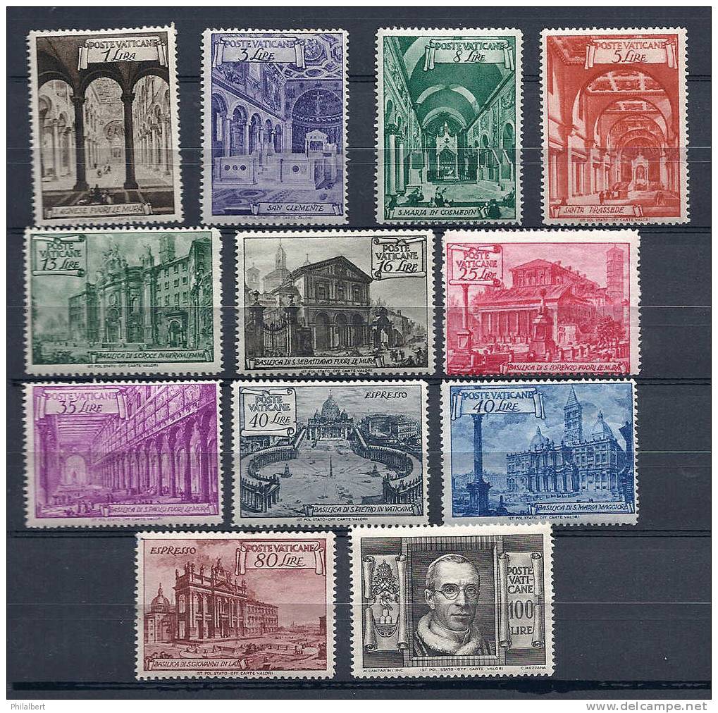 VATICAN 1949 BASILICHE ROMANE + ESPRESSI 12 V OTTIMA CPL ** - Nuevos