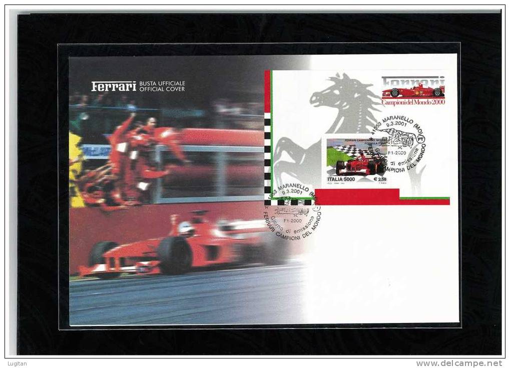 Filatelia -  FERRARI CAMPIONE DEL MONDO   ANNO 2000  SPECIALE OFFERTA DI FOLDERS EMESSI DALLE POSTE ITALIANE - Presentation Packs