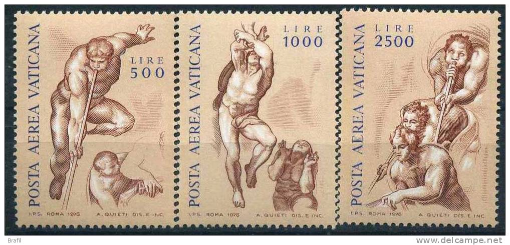 1976, Vaticano, Posta Aerea Giudizio Universale Di Michelangelo , Serie Completa Nuova - Unused Stamps