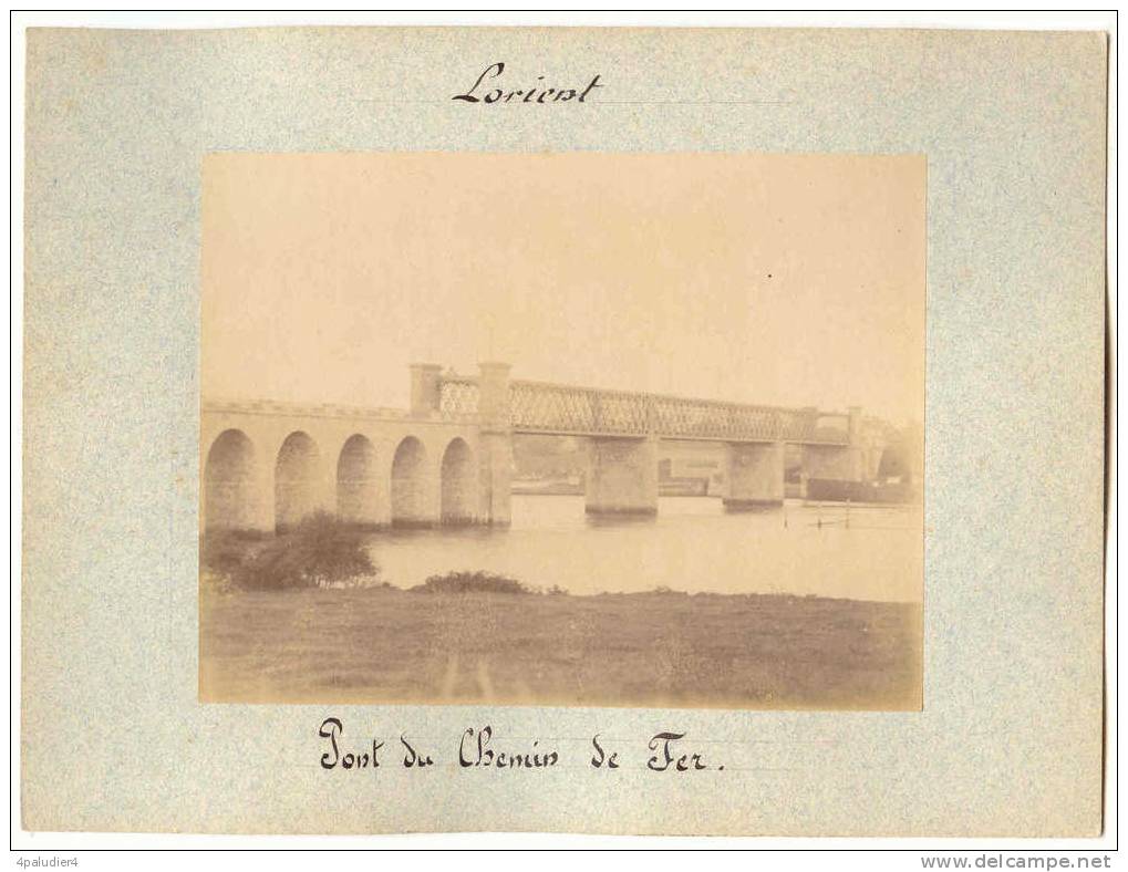 Photographie Grand Format 56 LORIENT Pont Du Chemin De Fer Fin XIXe - Anciennes (Av. 1900)