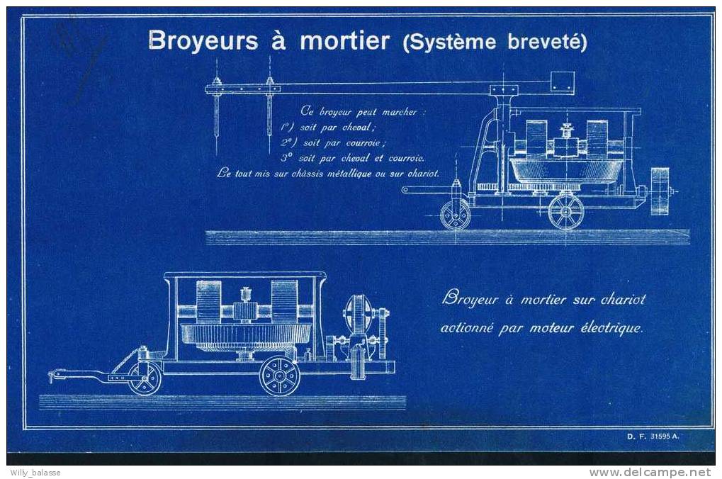 Belgique 1927 Imprimé Illustré "Broyeurs à Mortier" Affr. 3c Hoyoux De LEVAL-TRAHEGNIES. - Lettres & Documents