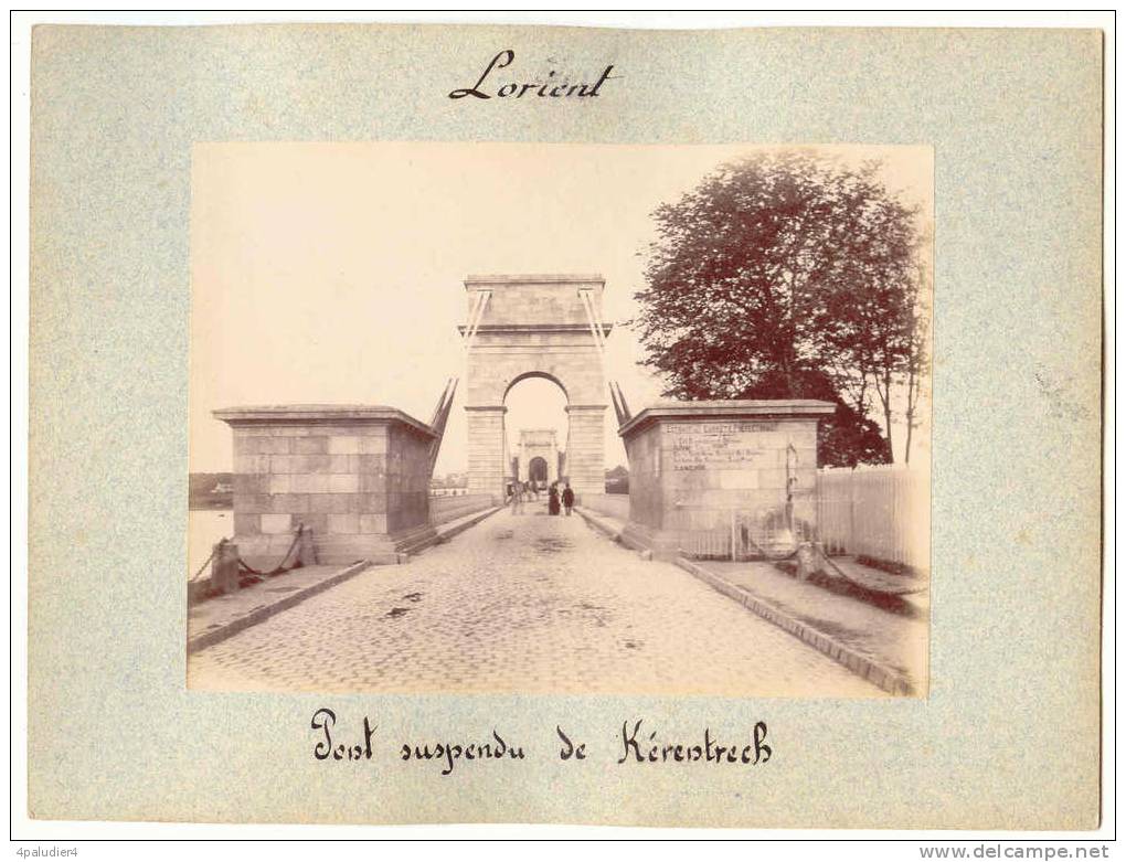 Photographie Grand Format 56 LORIENT Pont Suspendu De  Kérentrech Fin XIXe - Anciennes (Av. 1900)
