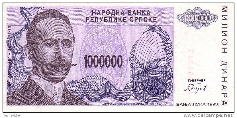 BOSNIE-HERZEGOVINE  1 000 000 Dinara  Emission De 1993   Pick 152a     ***** BILLET  NEUF ***** - Bosnia And Herzegovina