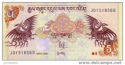 BHOUTAN   5 Ngultrum   Emission De 2006  Pick 28    ***** BILLET  NEUF ***** - Bhutan