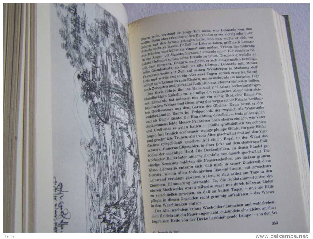 Leonardo Da Vinci MERESCHKOWSKI Historischer Roman 1956  Mit 55 Wiedergaben Von Bildwerken Leonardos Kunstdrucktafeln - Biografía & Memorias