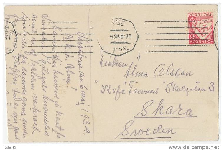 1934 Postal Com Lusiadas 95 C Carmim (545) Para Suécia - Briefe U. Dokumente