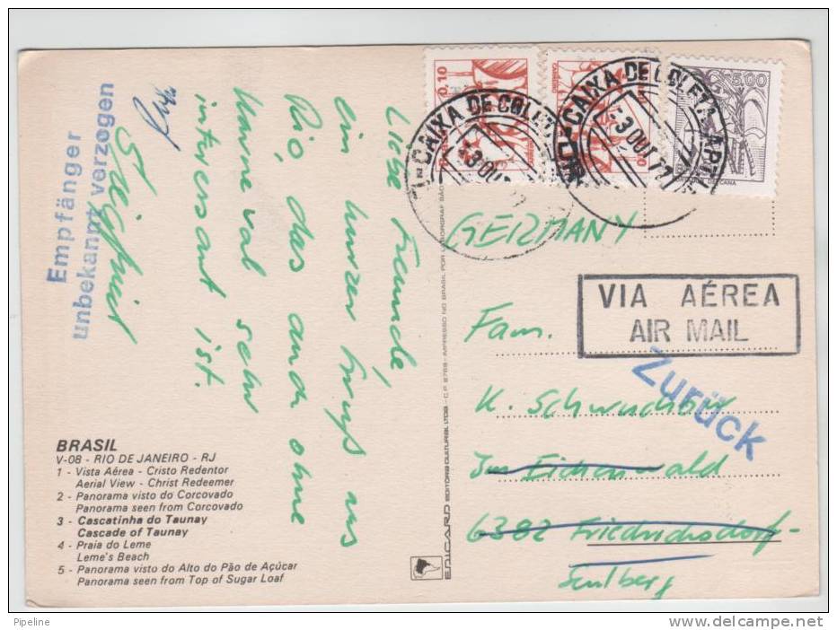 Brazil Postcard Sent To Germany 3-10-1977 And Returned - Other & Unclassified