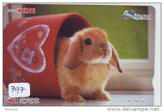 Carte Prepayee Japon * LAPIN (797) RABBIT * PREPAIDCARD JAPAN * KANINCHEN * KONIJN * CONEJO * - Conejos