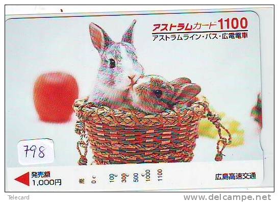 Carte Prepayee Japon * LAPIN (798) RABBIT * PREPAIDCARD JAPAN * KANINCHEN * KONIJN * CONEJO * - Lapins