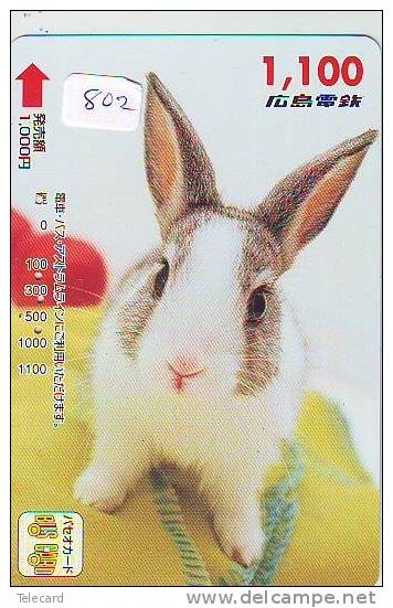 Carte Prepayee Japon * LAPIN (802) RABBIT * PREPAIDCARD JAPAN * KANINCHEN * KONIJN * CONEJO * - Conejos