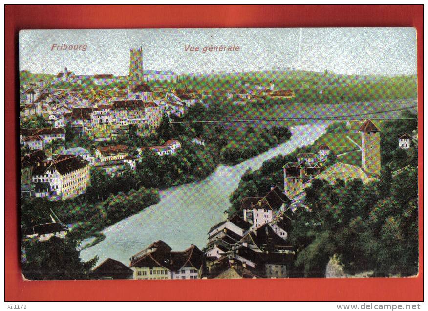 L254 Fribourg Et Sarine, Pont Suspendu..Cachet 1908 - Fribourg