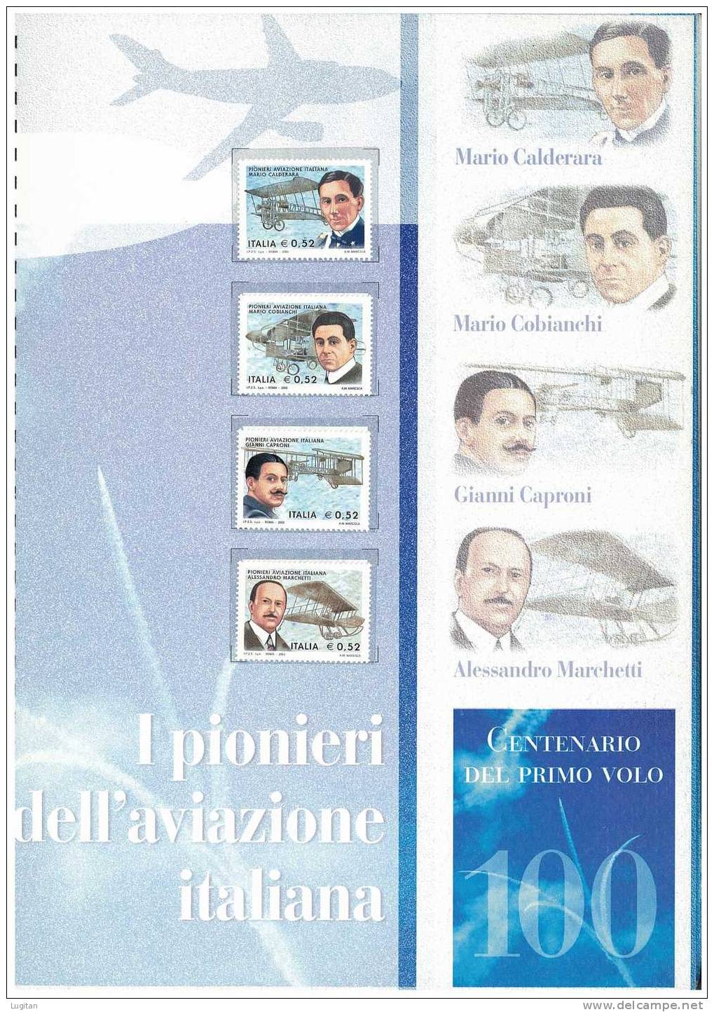 Filatelia -  I PIONIERI DELL'AVIAZIONE ITALIANA ANNO 2003  SPECIALE OFFERTA DI FOLDERS EMESSI DALLE POSTE ITALIANE - Presentation Packs