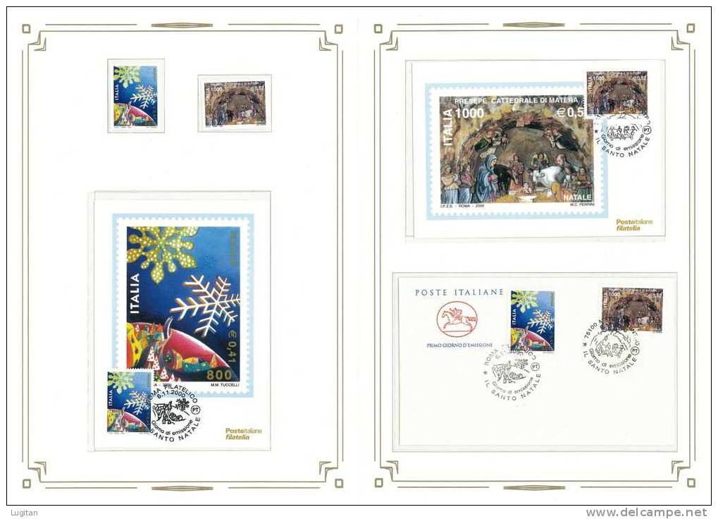 Filatelia -  NATALE  ANNO 2000  SPECIALE OFFERTA DI FOLDERS EMESSI DALLE POSTE ITALIANE - Presentation Packs