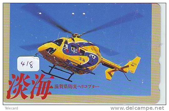 Télécarte Japon Hélicoptère * Telefonkarte Japan * Hubschrauber (418) HELICOPTER * CHOPPER * HELICÓPTERO * HELICOPTER * - Flugzeuge