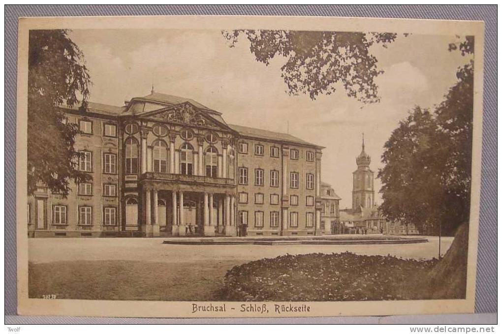 Bruchsal - Schloss, Rückseite - Verlag E. Albert, Bruchsal - Bruchsal