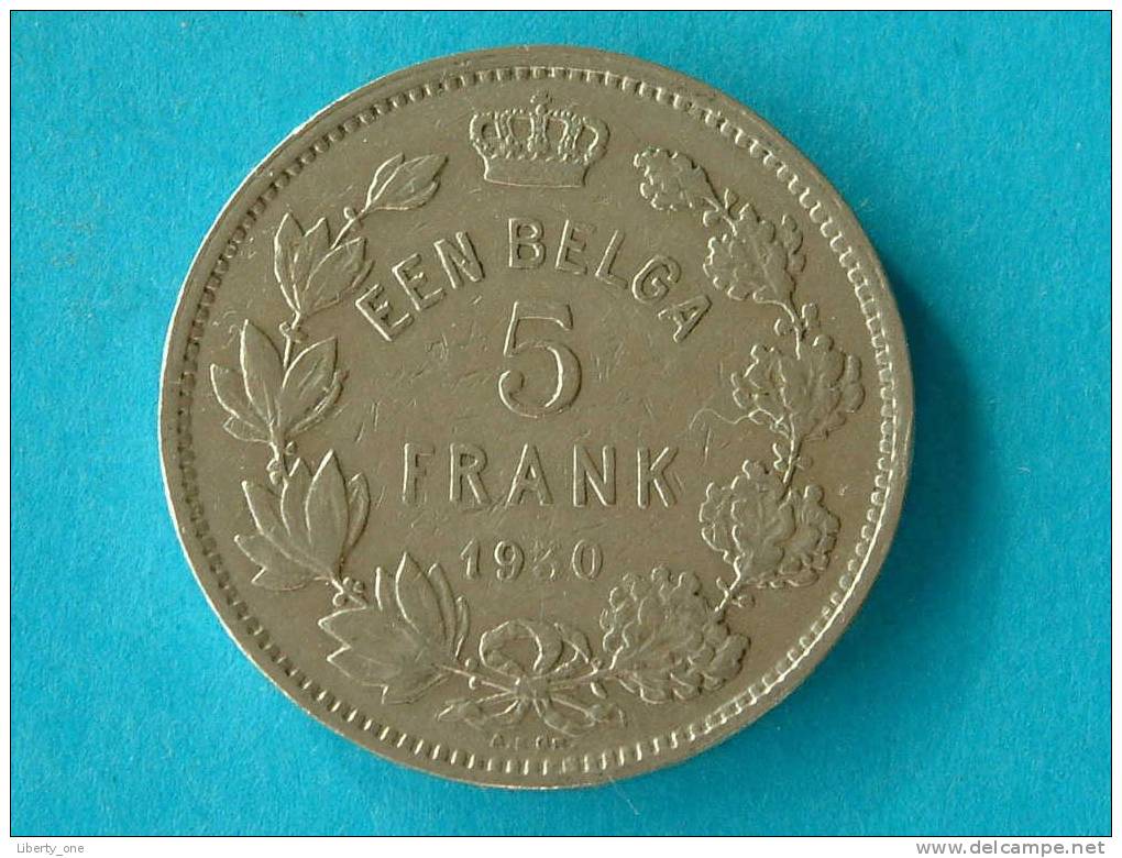 1930 VL / 5 FRANK - EEN BELGA ( Morin 383a - For Grade, Please See Photo ) / ( ID 1) ! - 5 Francs & 1 Belga