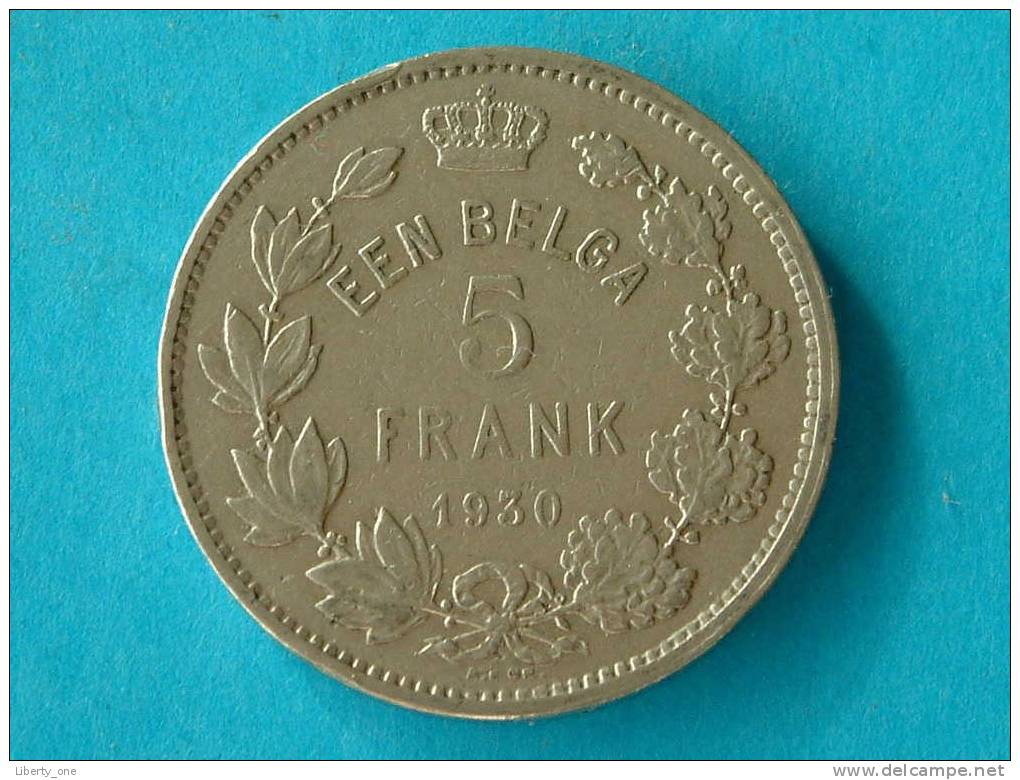 1930 VL / 5 FRANK - EEN BELGA ( Morin 383a - For Grade, Please See Photo ) / ( ID 2 ) ! - 5 Frank & 1 Belga