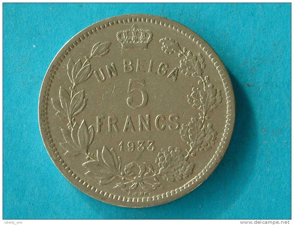 1933 FR / 5 FRANCS - UN BELGA ( Morin 388a - For Grade, Please See Photo ) / ( ID 19 ) ! - 5 Francs & 1 Belga