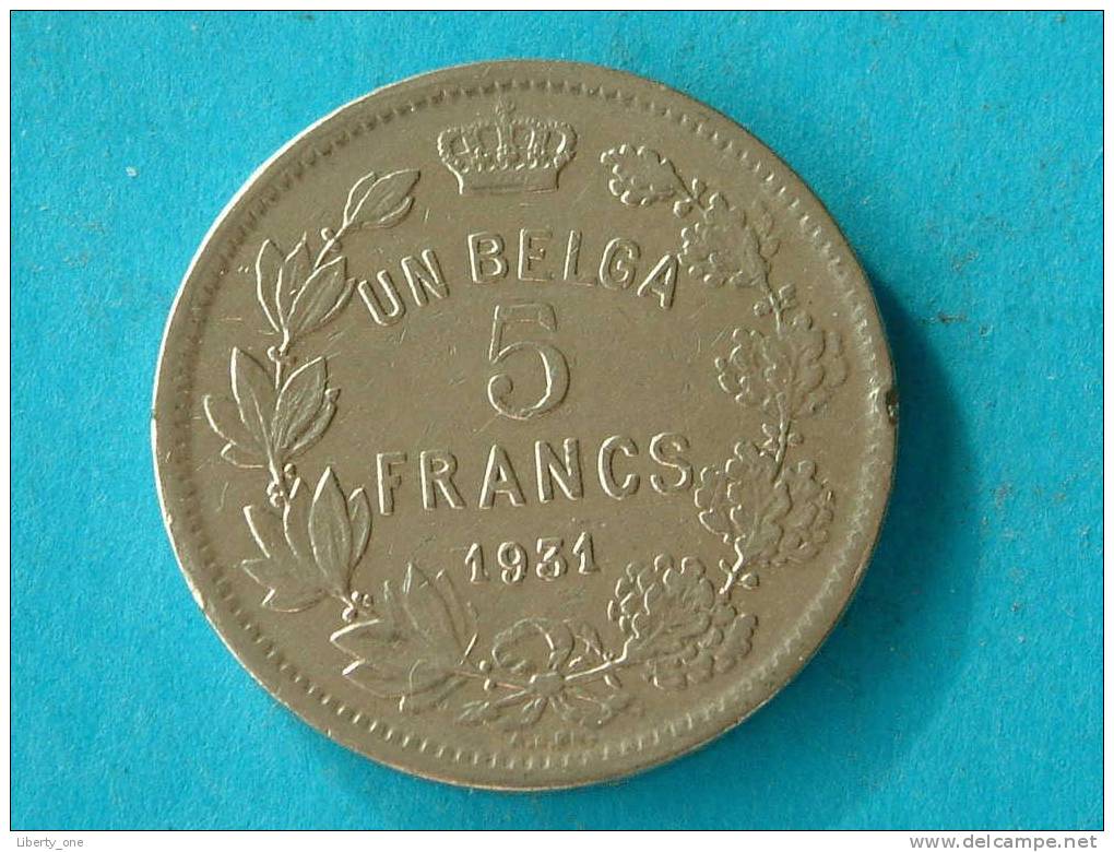 1931 FR / 5 FRANCS - UN BELGA ( Morin 384b - For Grade, Please See Photo ) / ( ID 20 ) ! - 5 Francs & 1 Belga