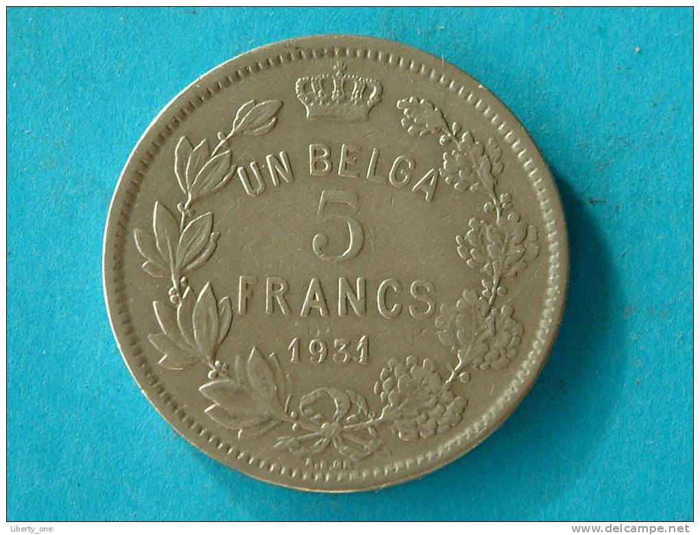 1931 FR / 5 FRANCS - UN BELGA ( Morin 384b - For Grade, Please See Photo ) / ( ID 22 ) ! - 5 Francs & 1 Belga