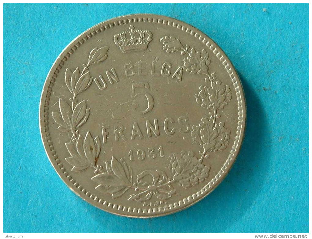 1931 FR / 5 FRANCS - UN BELGA ( Morin 384b - For Grade, Please See Photo ) / ( ID 25 ) ! - 5 Francs & 1 Belga