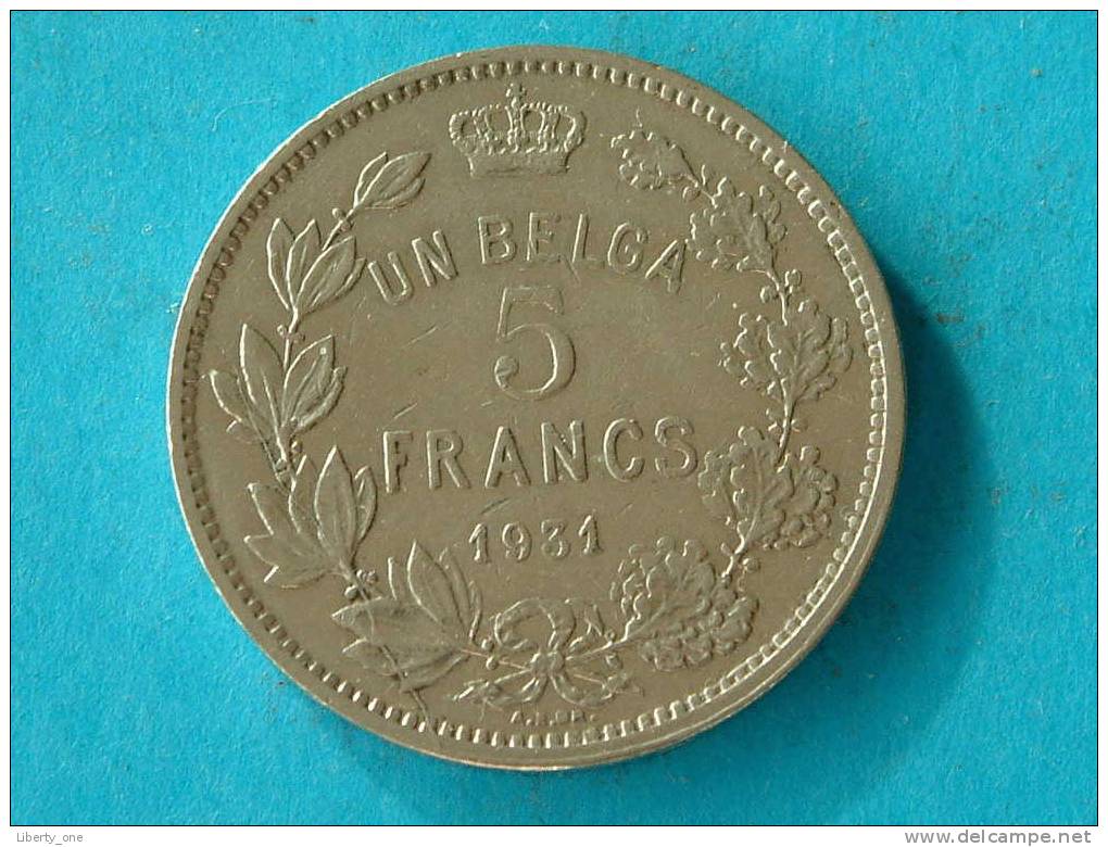 1931 FR / 5 FRANCS - UN BELGA ( Morin 384b - For Grade, Please See Photo ) / ( ID 26 ) ! - 5 Frank & 1 Belga