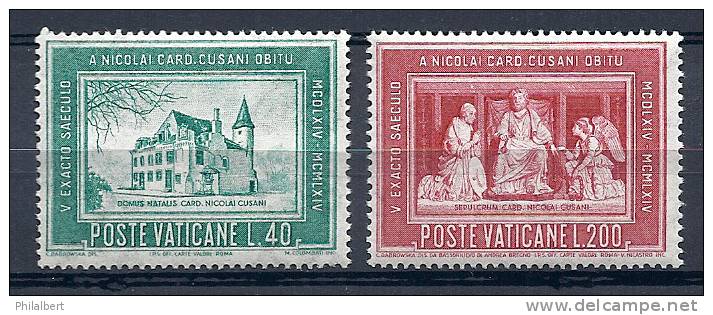 VATICAN . 1964. 5th CENTENARY OF THE DEATH OF CARDINAL NICHOLAS DE CUSANI - Unused Stamps