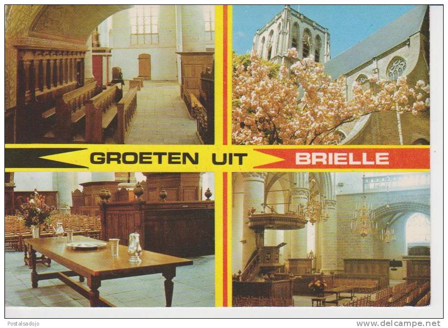 (NE298) BRIELLE. GROETEN UIT . NED. HERV. CATHARYNEKERK - Brielle