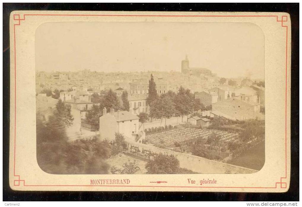 PHOTOGRAPHIE CARTONNEE XIXeme : MONTFERRAND VUE GENERALE 63 PUY-DE-DOME - Other & Unclassified