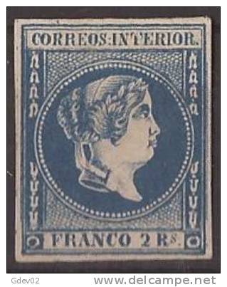 FPN14-A628TAN.Philpines.Isabel Ll..FILIPINAS ESPAÑOL.1863.(Ed  14**) Sin Charnela.MAGNIFICO. - Neufs