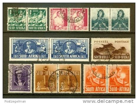 SOUTH AFRICA UNION 1941 Used Pair Stamps War Effort Nrs. 139-152 - Usados