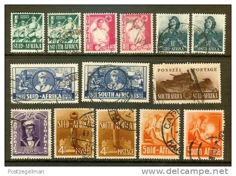 SOUTH AFRICA UNION 1941 Used Single Stamps War Effort Nrs. 139-152 - Usados
