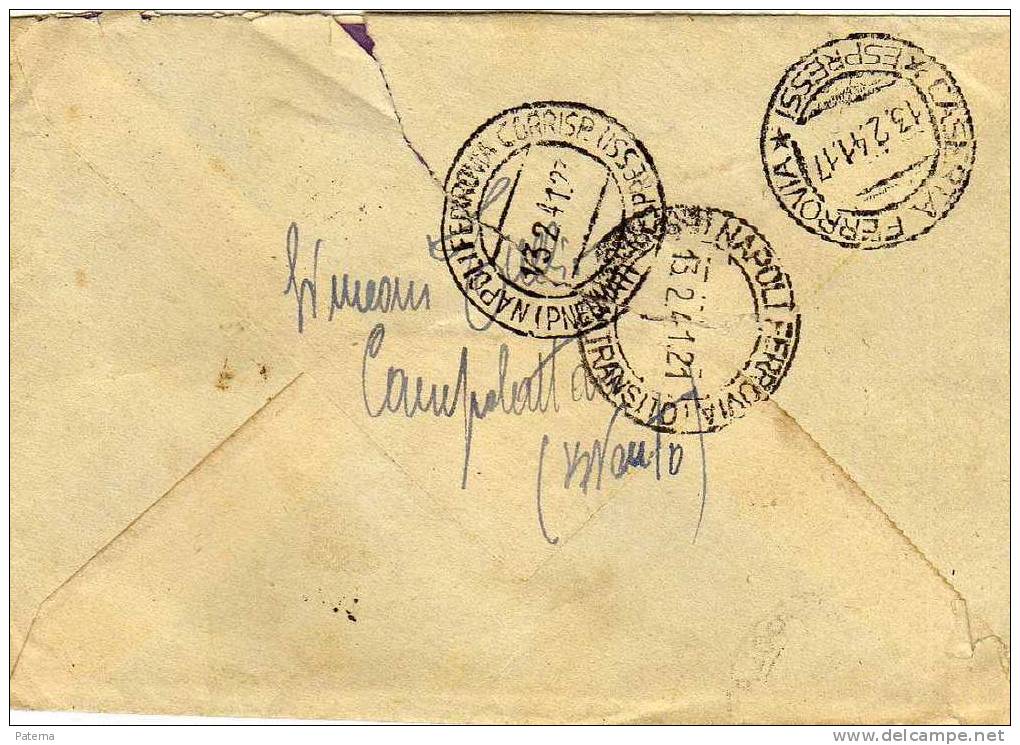 Carta,  Urgente CAMPOLATTARO- Benevento 1941 , Express ,Pneumatico,, Cover, Letter, - Pneumatic Mail