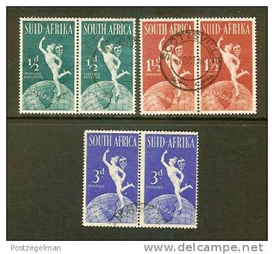 SOUTH AFRICA UNION 1949 Used Pair Stamps U.P.U. Nrs. 211-216 - Gebruikt