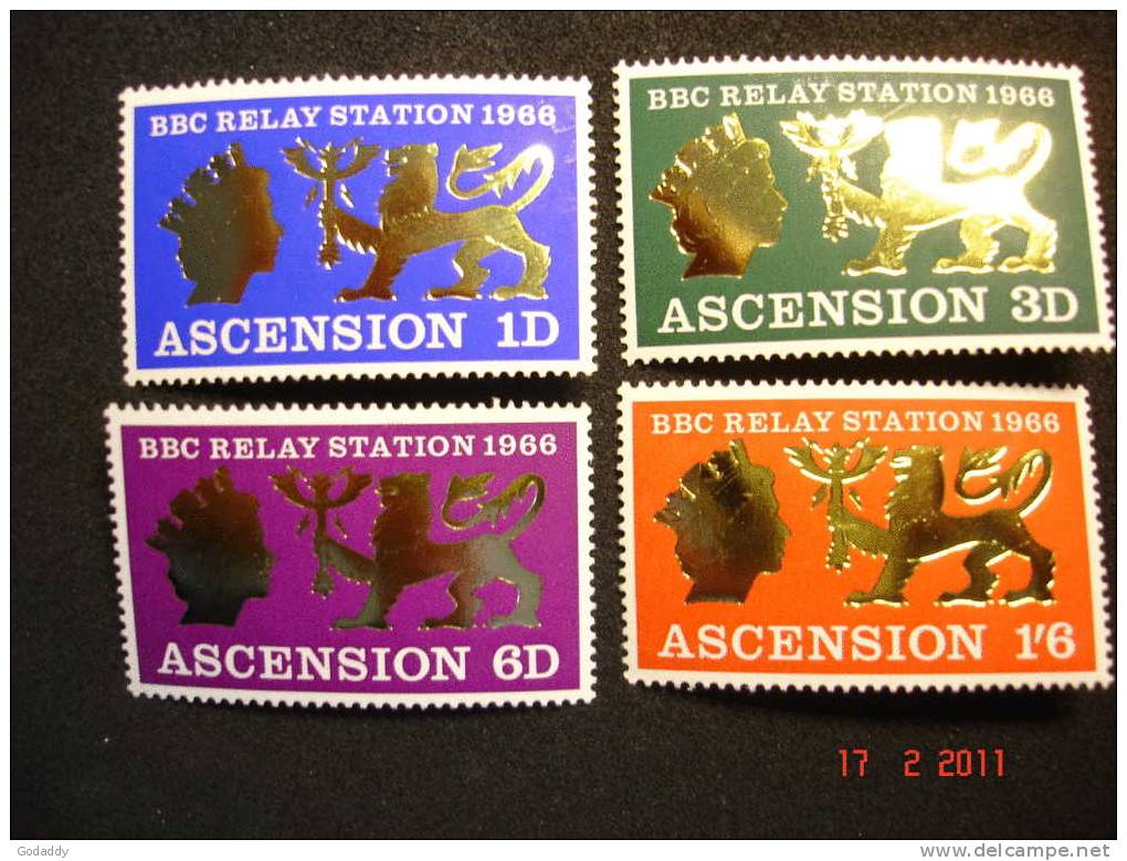 Ascension 1966 Elizabeth II  BBC Relay 4 Value Set  SG 103-106   MVLH - Ascensione